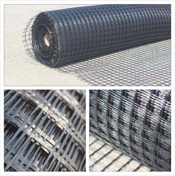 Anti Cracking Fiberglass Geogrid Reinforced Geotextile 25.4x25.4mm 12.7x12.7mm Fiberglass Grid