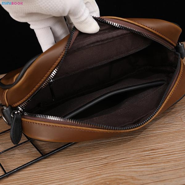 Daily Life MINIBOOK Man Crossbody Bag PU Leather Custom Leather Shoulder Bag Small Messenger Bag for Men