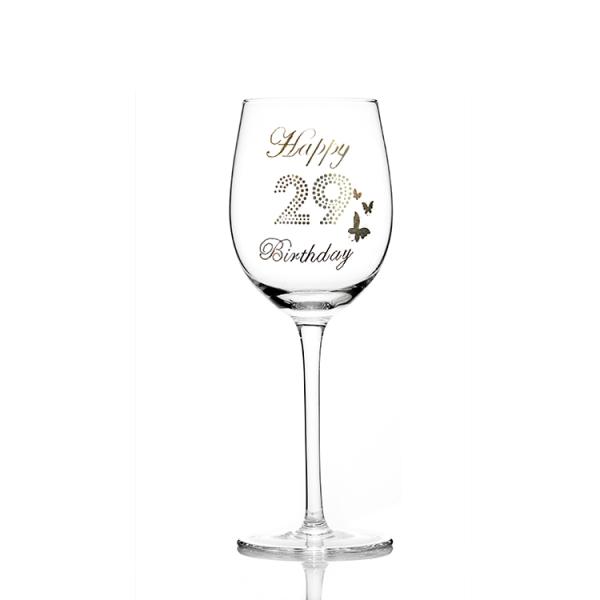 450ml Hand Blown Crystal Wine Goblets Classic With Vinyl Lettering