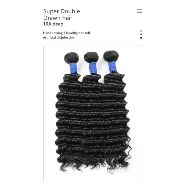 50.8cm 20 Inch Human Hair Bundles Deep Wave Human Hair Weave True To Length