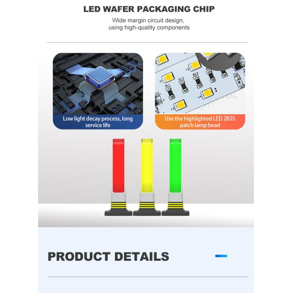 Lampe d'avertissement pour machine à corps en acrylique vissé, tour de machine, base en aluminium, pour machines CNC