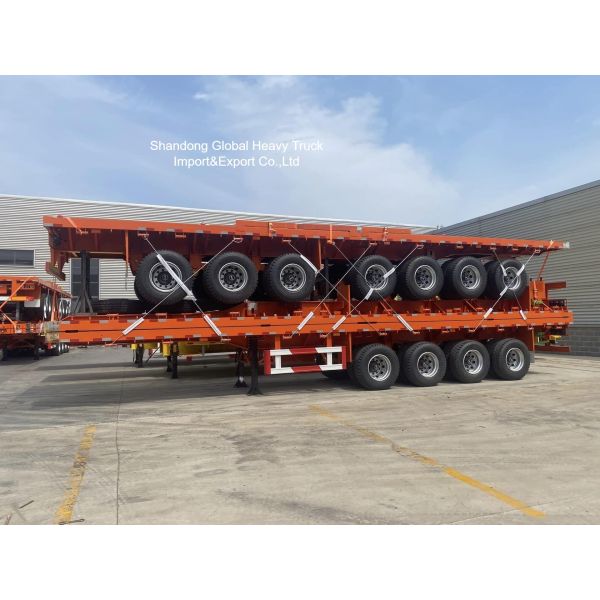 3 Axles Excavator Transport Lowbed Semi Trailer with Jost 28ton Outrigger and 13m Length