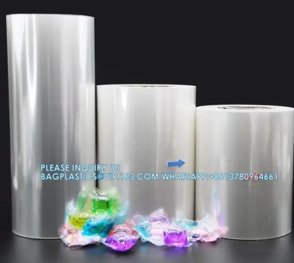 Custom Biodegradable Packaging PVA Film Water Soluble Dissolvable In Hot Water laundry pod film mold peel