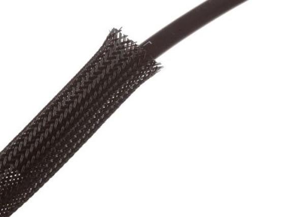 Pet Electrical Wrap Around Braided Sleeving , Wire Protection Sleeve Fire Retardant