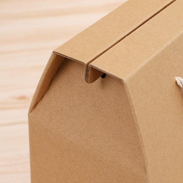Emballage personnalisé Boîte en papier kraft recyclé avec poignée de corde Articles environnementaux et d'emballage