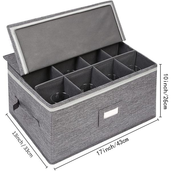 Stemware Storage Box, China Containers Cht For 12 Wine Glass Case With Hard Divider Champagne