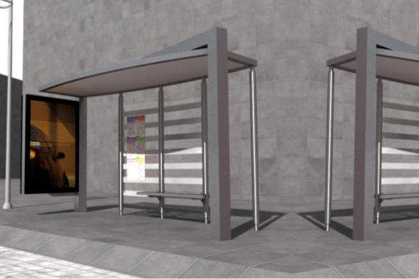 Anti Corrosive Prefabricated Bus Shelters , FRP Structure Stainless Steel Canopy