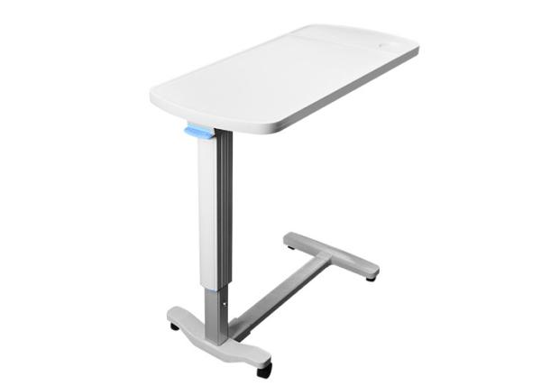 Movable Plastic Medical Overbed Table With Height Ajustable For Hospital Patient Use