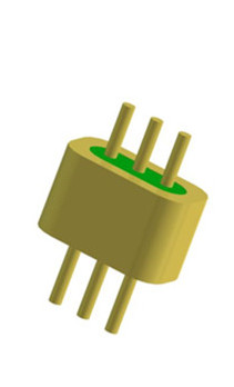 3 vidrios de Pin Hermetic DC al Pin recto del corte de los conectores del sello del metal