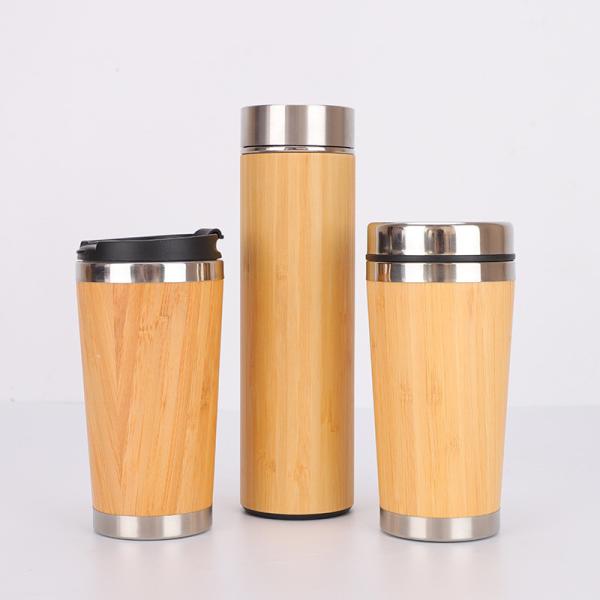 Bamboo Bottle For Tea Premium Tea Infuser Bottle Leak Proof BPA-Free Insulated Water Bottle Coffee Tumbler Tea Thermos