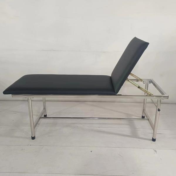 Professional Stainless Steel Examination Couch With Adjustable Headrest & Integrated Paper Dispenser