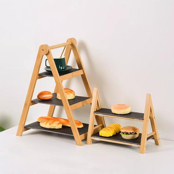 Дисплейный стенд из натурального бамбука для изысканных тортов и десертов CE / EU