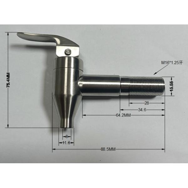 Stainless Steel Valve Core Modern Drink Dispenser Spigot for Single Hole Deck Mounted