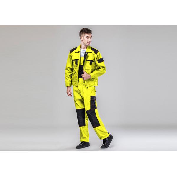 Durable Polycotton Blended Protective Safety Clothing Contrast Jacket Trousers Suit