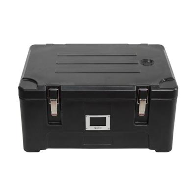 Large Capacity Insulated Food Transport Box LLDPE Black Catering Tray Carrier 30L
