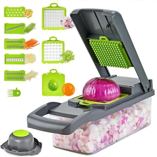 Household Bundle Plastic Vegetable Chopper for Fruits Vegetables Green Kitchen Cutter