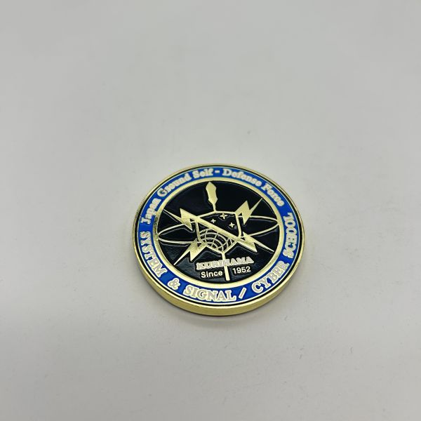 Custom challenge coins with 60mm size zinc alloy material and plating options including antique brass and black finishes