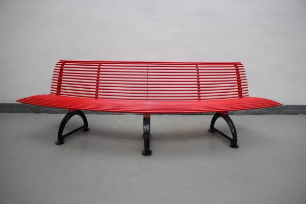 RAL Color Garden Metal Bench , Curved Outdoor Benches With Sandblasting Finish