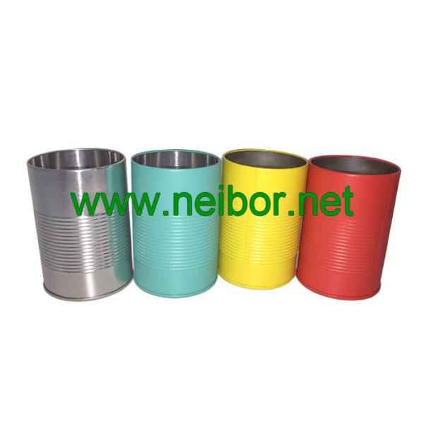 personalized round metal tin pen holder with raised rings