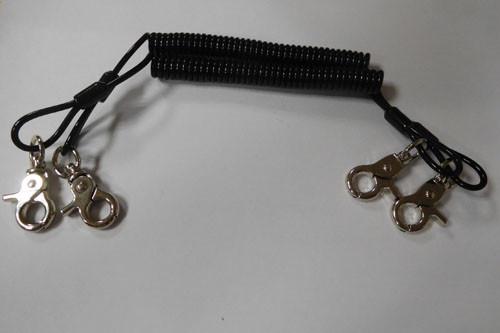Plastic White Core Orange PU Coated Anti-Lost Coiled Leash Tethers