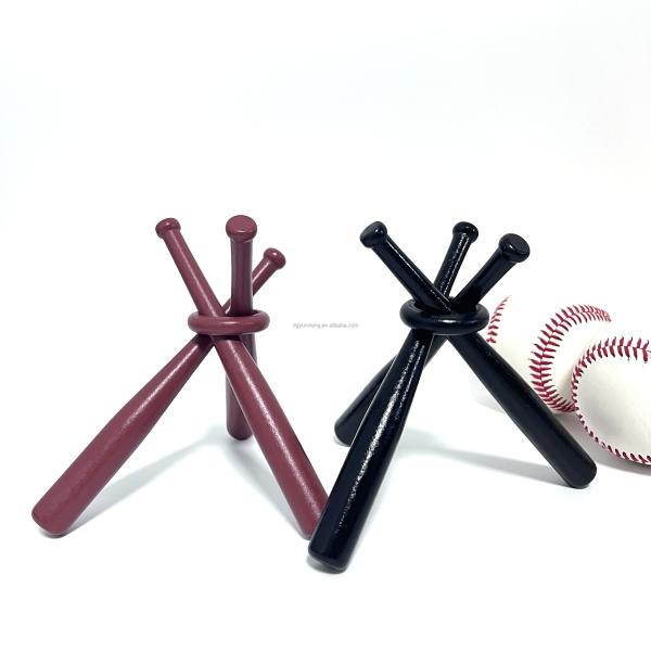 Sport Artisanat en bois Batte de baseball Couleurs Mini-batte de baseball Affichage Stand avec balle Décoratif Batte de baseball avec racks Ring
