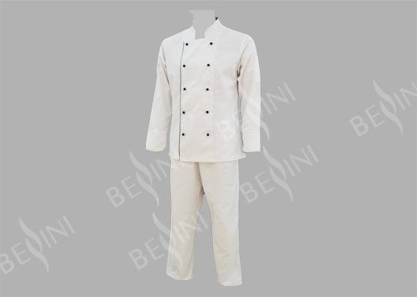 Anti Shrink Personal Protective Clothing / Womens Chef Clothes Button Front Closure