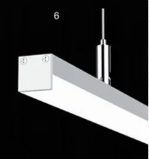 Hanging Style Suspended LED Profile with Aluminum 6063 T5 Construction ROHS Specification and Customizable Length