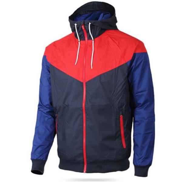 Multi Function Mens Outdoor Jacket , Contrast Color Built In Earphone Jacket