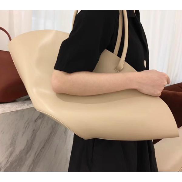 Fan Shaped PU Shoulder Bag 28cm 19cm Leather Shopping Tote Bag