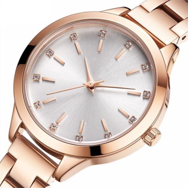 7.9mm Thickness Ladies Diamond Watch 3ATM Three Pin Waterproof