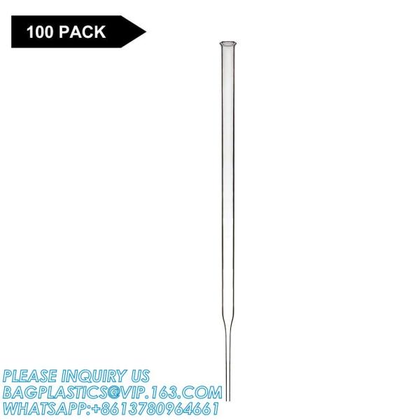 Glass Dropper Pipettes, Thick Borosilicate Glass Dropping Pipettes 3ml Non-Graduated Liquid Transfer Pipettes for Lab