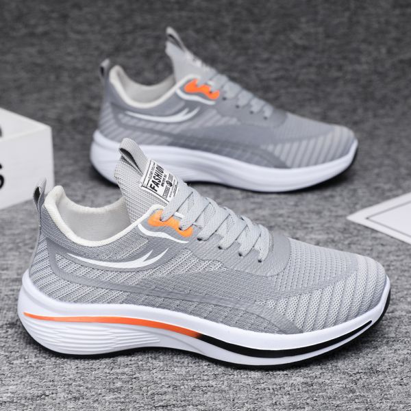 Men's Breathable Mesh Anti Slip Outsole PVC Injection Sneaker for Casual Walking