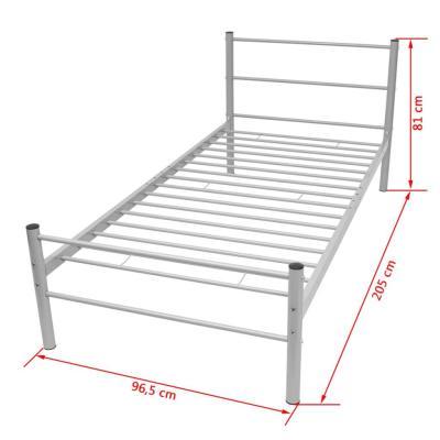 Easy Assembly 1.2mm Metal Frame Single Bed Iron White Tube For Adult