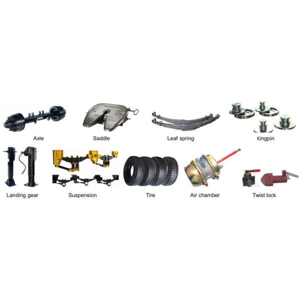 2 axles 3 Axles Hydraulic Rear Dump Semi Trailer 30 ton 60 ton U shape