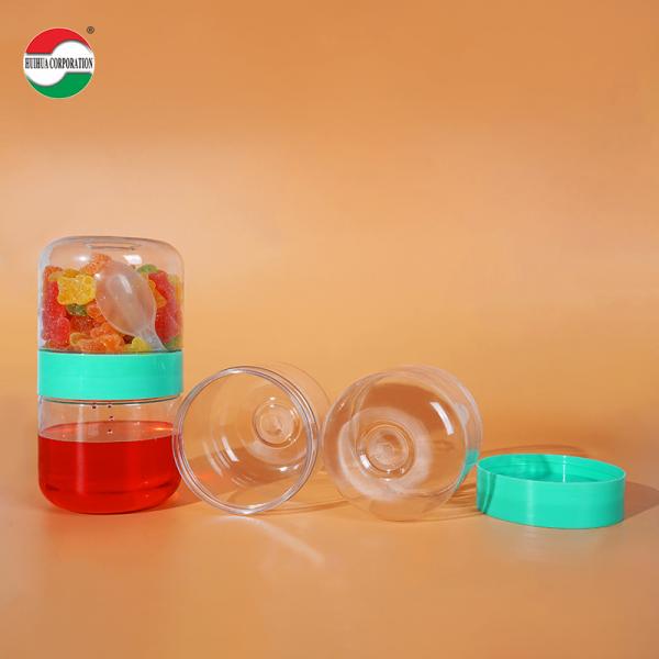 250ml 300ml 350ml 400ml Food Grade Double Sides PET Plastic Bottle for Soft Candy Cookie Dried Fruit Nut Snack Storage