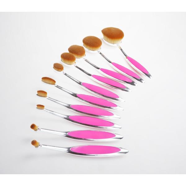 Профессионал волосы набора щетки макияжа 10 частей овальные синтетические с таможней логотипа