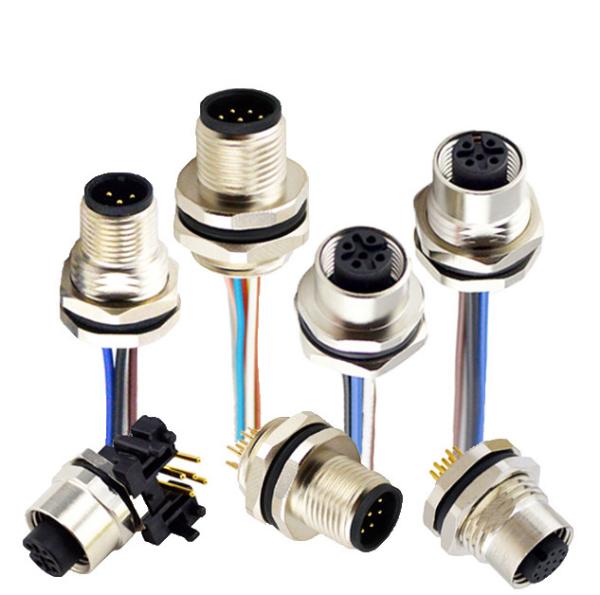 DIN PIN M12 8 Pin 5 Pin Circular Waterproof Connector Crimp Press Solder Type