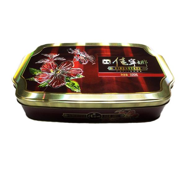 Food Grade Tin Cookie Box For Packaging , Chocolate Tin Box Recyclable