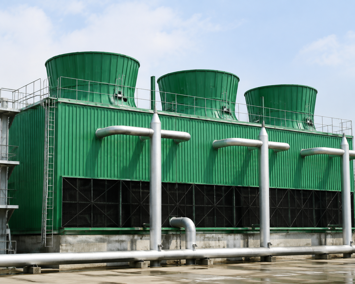 Reinforced Concrete Counter Flow Type Cooling Tower Large Scale Industrial Cooling System