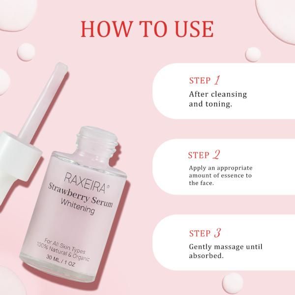 1.01OZ Strawberry Face Serum Hyaluronic Acid Moisturizes Whitens And Brightens