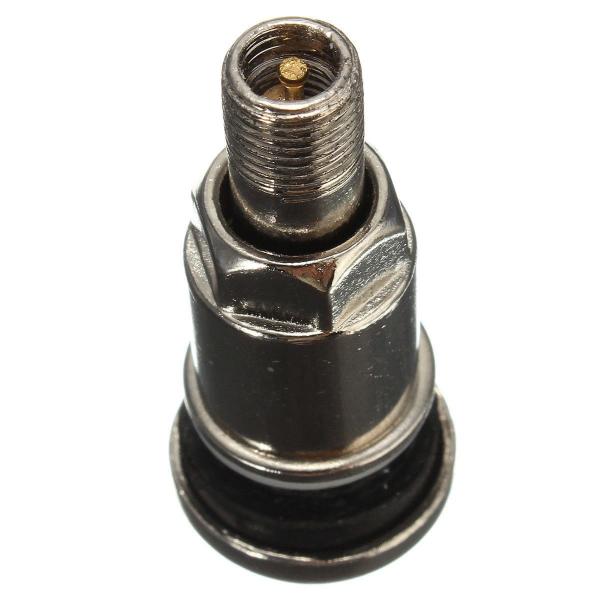 Zinc Alloy Tubeless Car Tyre Valve Silver MS525 5.2 X 0.5 Cm With Dust Caps