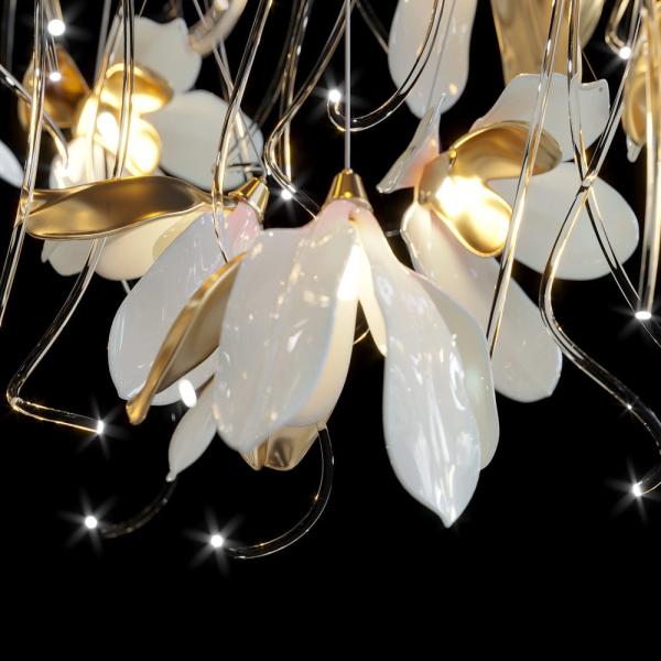 Modern Custom Flower LED Chandelier Light Decorative Wedding Villa Stair Project