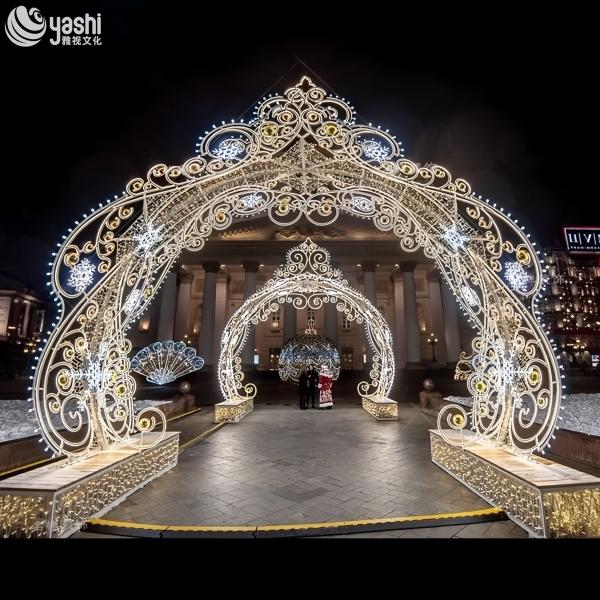 Christmas Wedding LED Lighting Wire Arch Gate Large Handmade