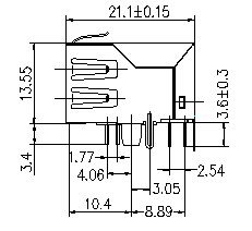LPJ46204AENL 1x4 Magnetic RJ45 Connector For 10/100 Base-TX Ethernet
