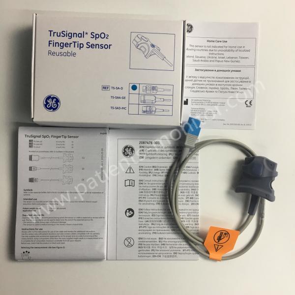 GE Datex-Ohmeda CARESCAPE ONE TruSignal SpO2 Finger Tip Sensor Reusable 9 Pin Adult 1m TS-SA-D