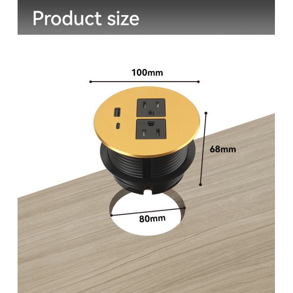 Hotel Room Usb C Wireless Charging Grommet Recessed Power Outlet 18W