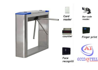 Porta exterior do torniquete do tripé da entrada com o código de barras do operater da moeda/RFID