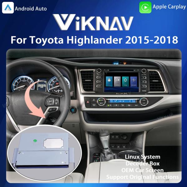 Viknav Linux システム・デコーダーボックス Apple Android 無線自動カープレイ For Toyota Highlander 2015-2018