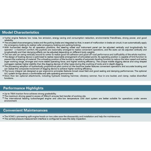 Multi Functional XCMG Construction Machinery / XCMG Backhoe Loader