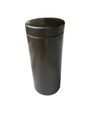 Black Color Printed TinTea Canister Box Glossy With Plastic Insert Inside